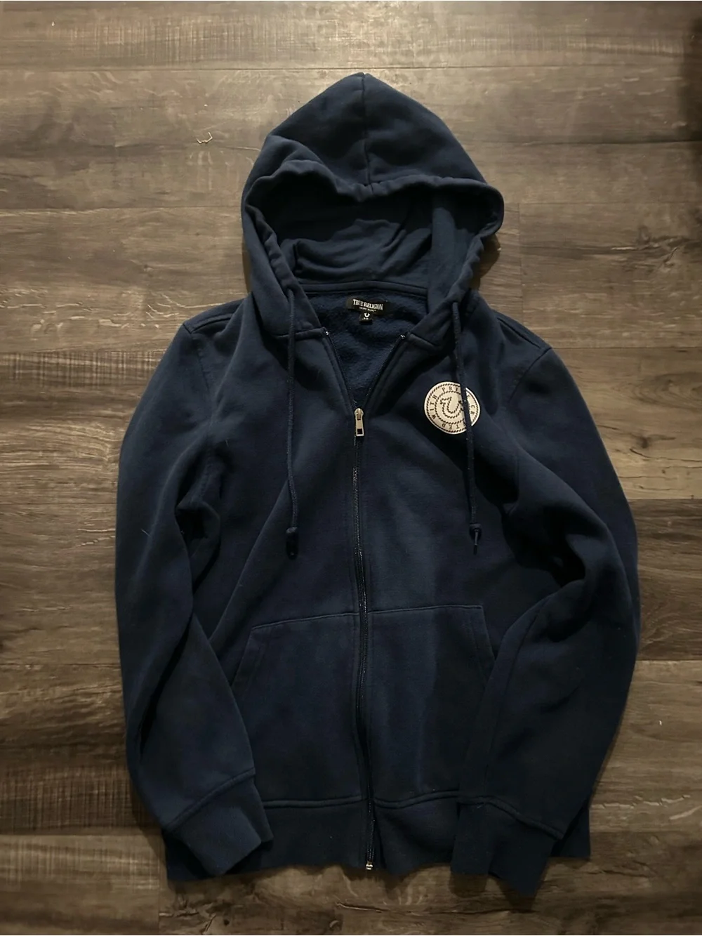 True Religion Navy Fleece-Lined Zip Hoodie